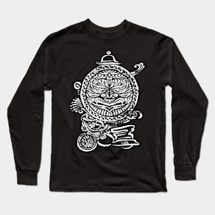 Moto white on black Long Sleeve T-Shirt